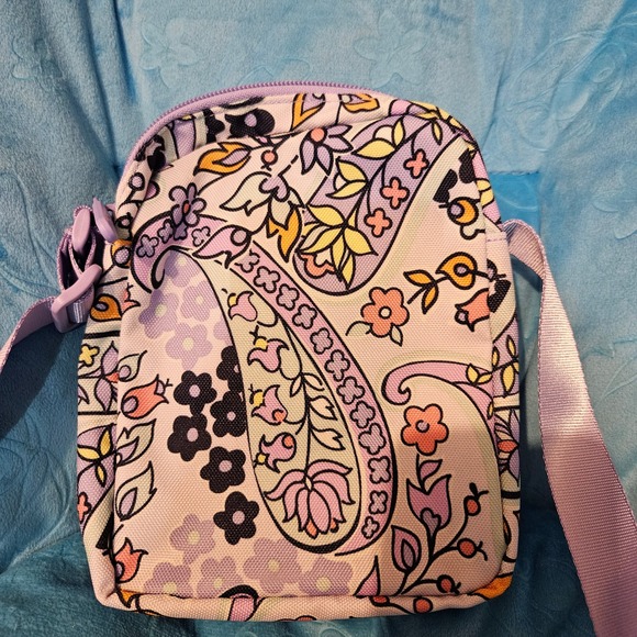 Vera Bradley Crossbody Bag Purse Shoulder Handbag Lavender Floral Paisley - Picture 5 of 7